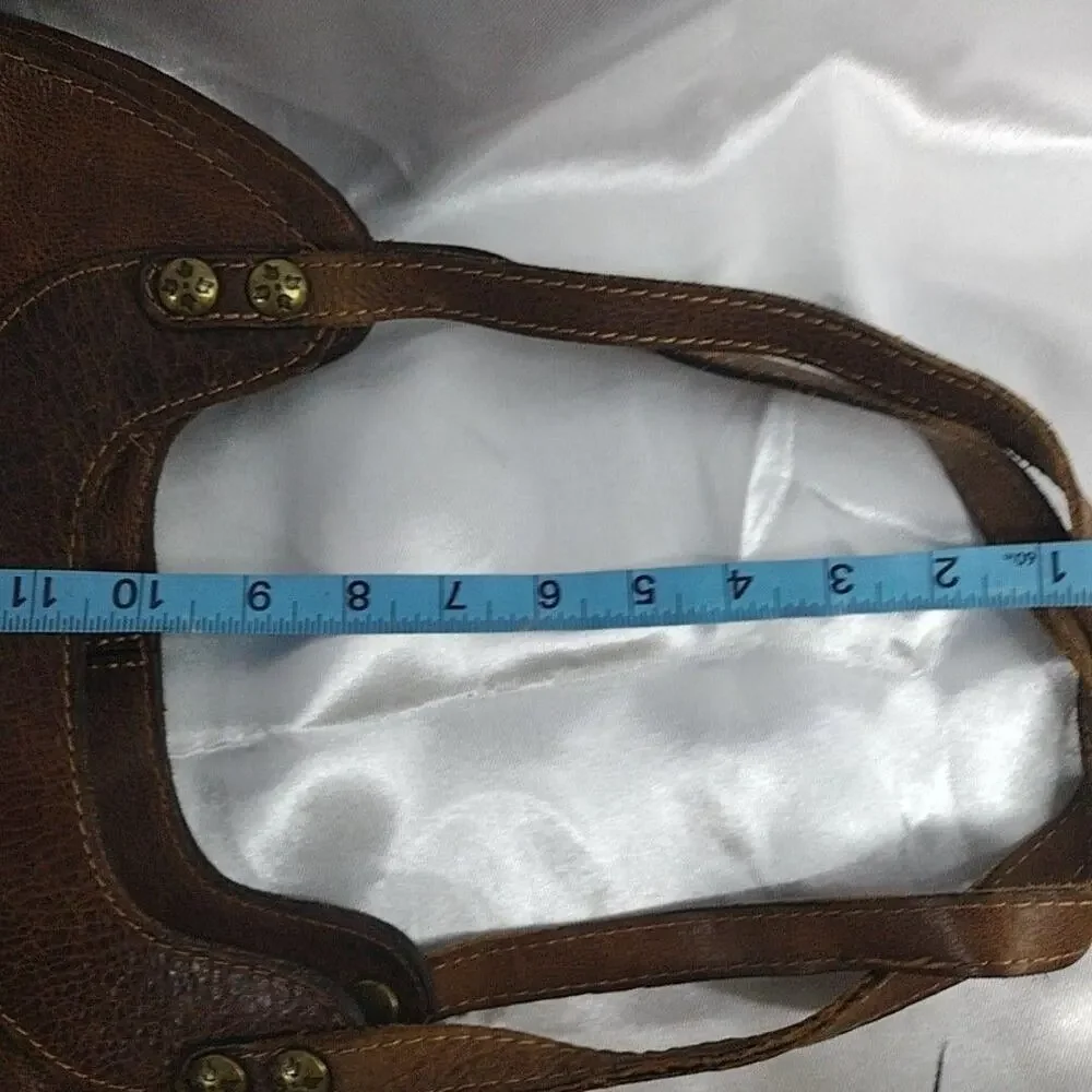 Patricia Nash Hobo Bag Womens Large Brown Studded Leather Shoulder Purse